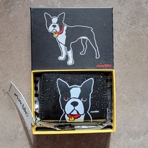 MARC TETRO Boston Terrier / French Bulldog vegan leather wallet / wristlet DOG